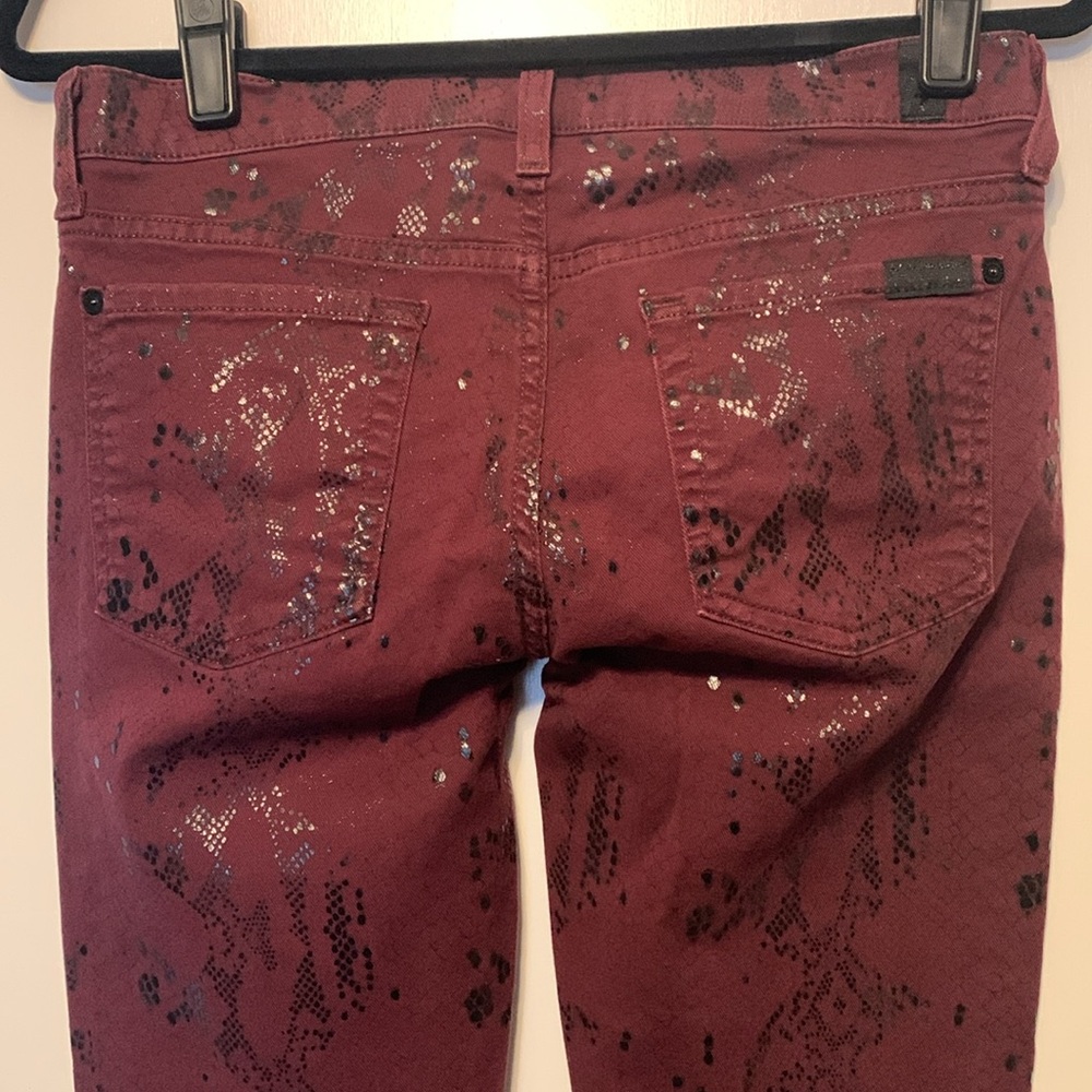 7 For All Mankind maroon skinny jeans, size 29 - Picture 3 of 6